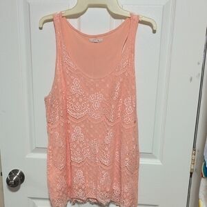 Maurices Coral Lace Tank Top